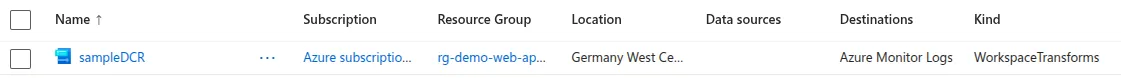 Data Collection Rules im Azure Portal
