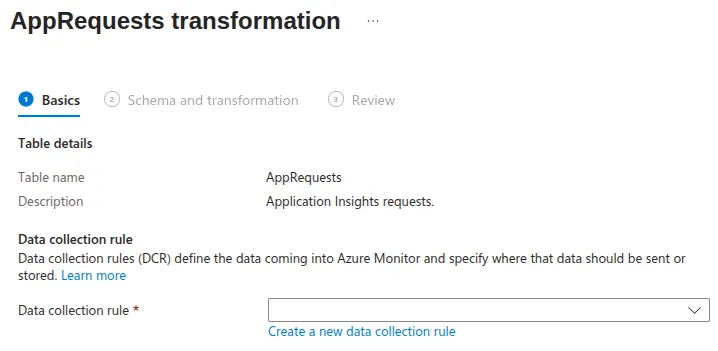 Data Collection Rule Wizard