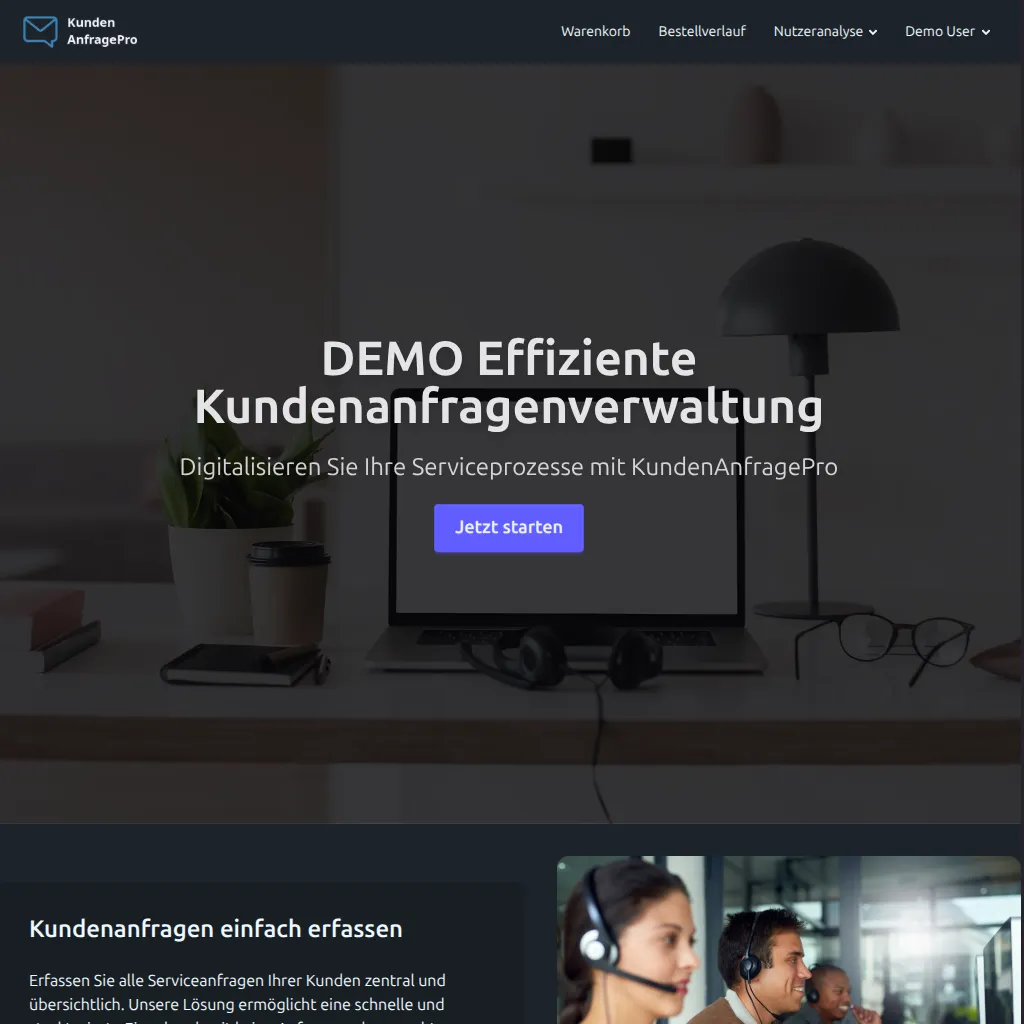 Startseite der angepassten Power Pages Plattform