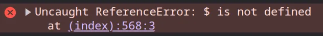 Browser Konsole: Typischer Null-Reference Fehler bei zu frühem Skript-Load